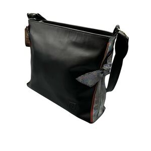 NWT Unique One‎ of a Kind Leather Bag, Handmade, Black, Iridescent Sides